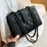 Vintage Mini Faux Leather Purse Rhombus Handbag With Chain for Women