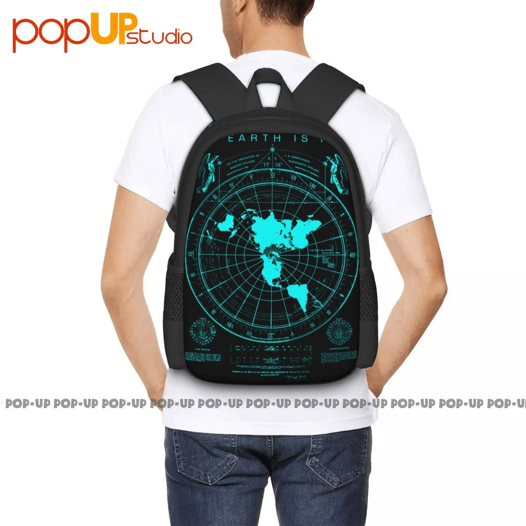 Flat Earth Map Earth Is Flat Firmament Plies World Order Backpack