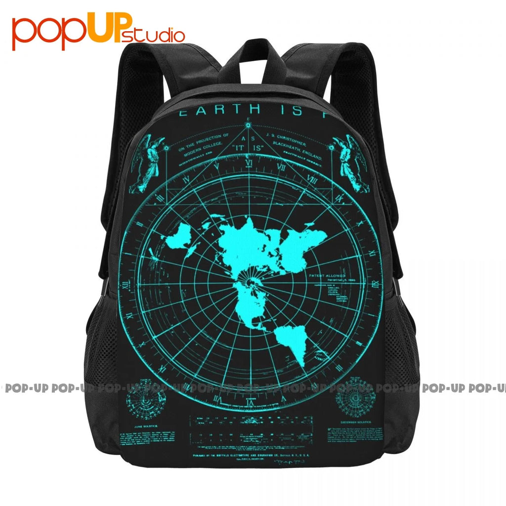 Flat Earth Map Earth Is Flat Firmament Plies World Order Backpack