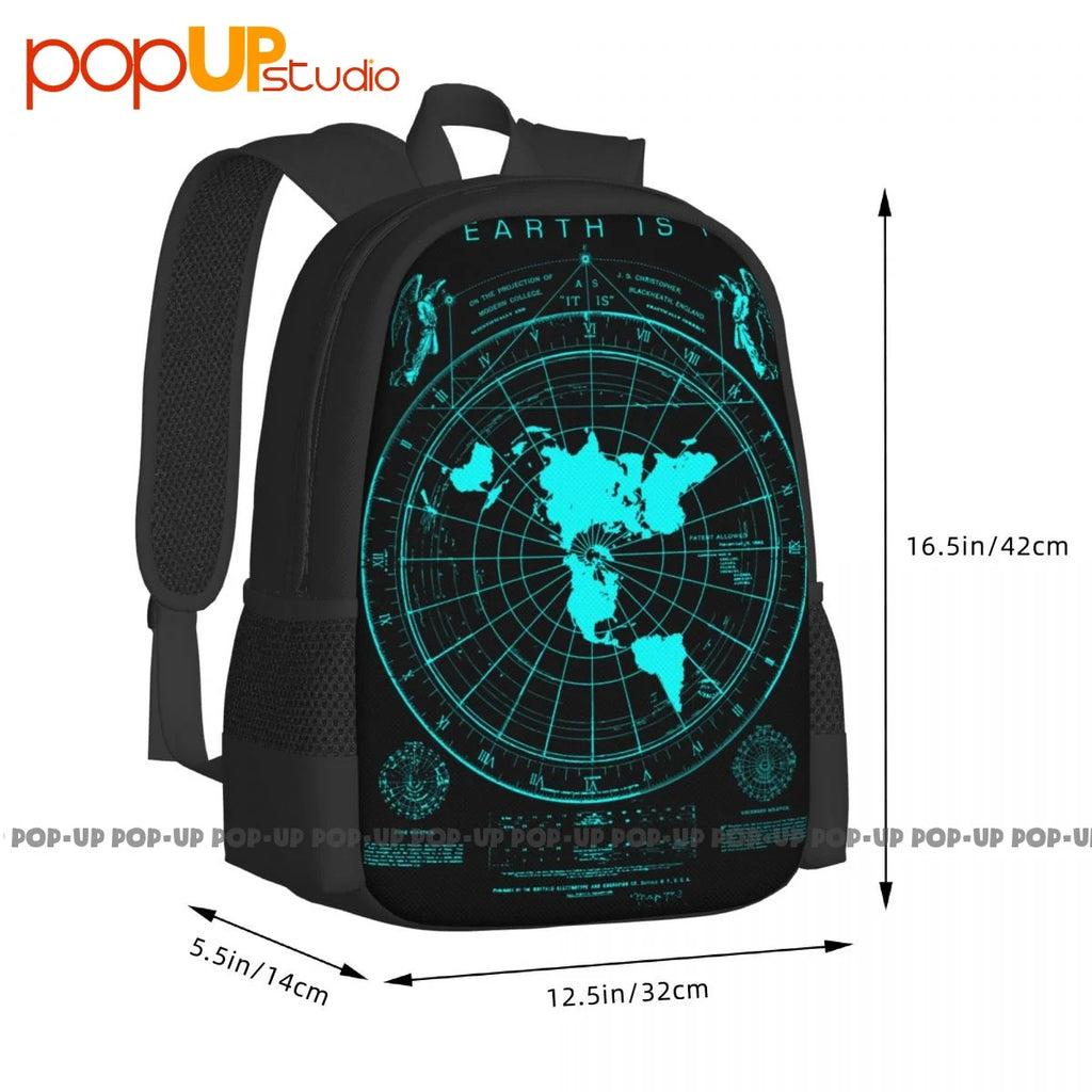 Flat Earth Map Earth Is Flat Firmament Plies World Order Backpack