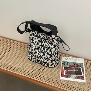 Floral Print Shoulder Bags Casual Large Capacity Bucket Handbags