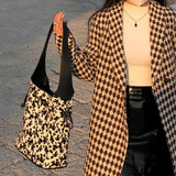 Floral Print Shoulder Bags Casual Large Capacity Bucket Handbags