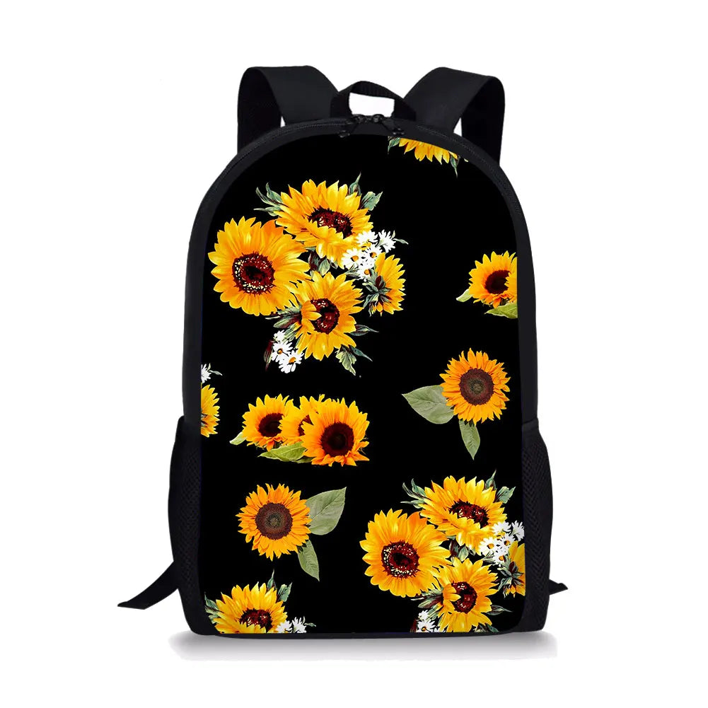 Flower Pattern Print School Bags Daily Travel Climbing Durable Backpack