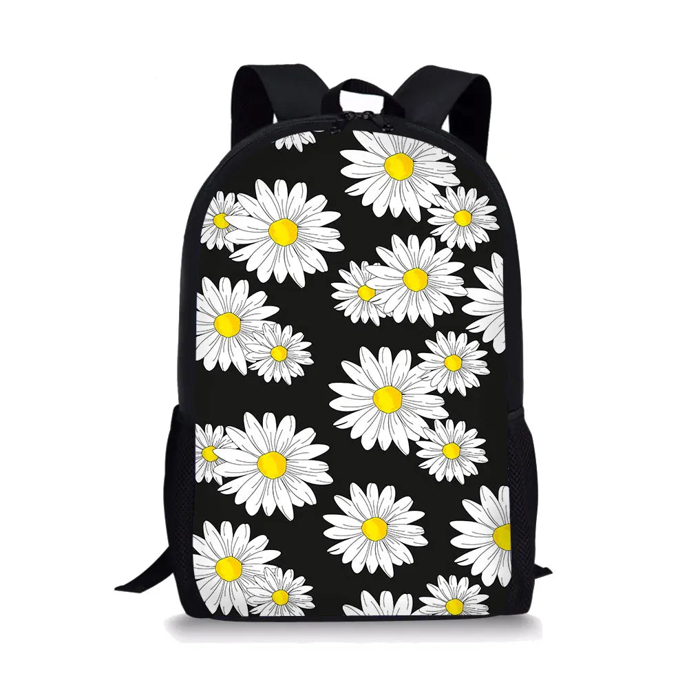 Flower Pattern Print School Bags Daily Travel Climbing Durable Backpack