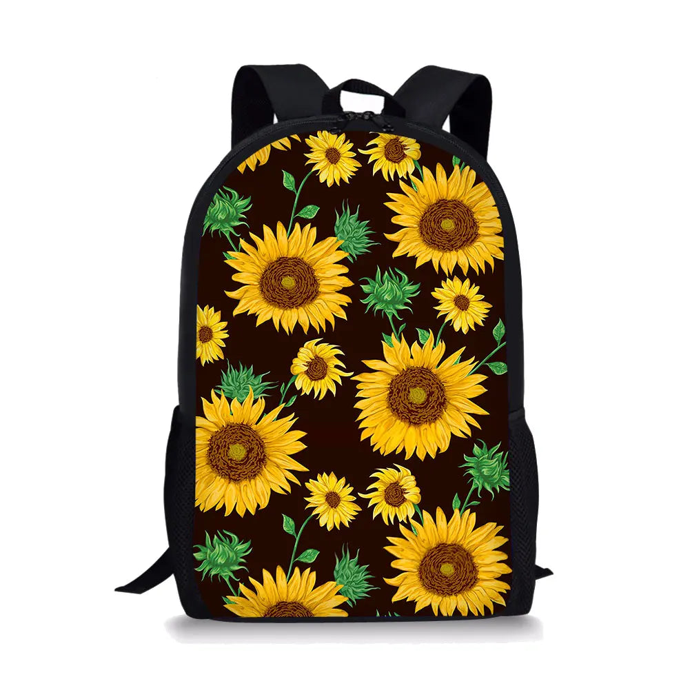 Flower Pattern Print School Bags Daily Travel Climbing Durable Backpack