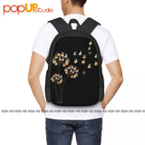 Flower Pug Dog Dandelion Backpack Large Capacity Swimming School Sport Bag