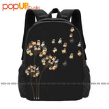 Flower Pug Dog Dandelion Backpack Large Capacity Swimming School Sport Bag