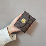 Small Fresh Flower Wallet Short Tri-fold Money Clip