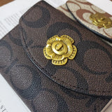 Small Fresh Flower Wallet Short Tri-fold Money Clip