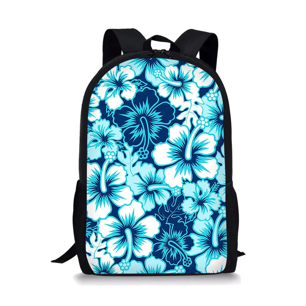 Flower Style Print Large Schoolbag Student School Backpack