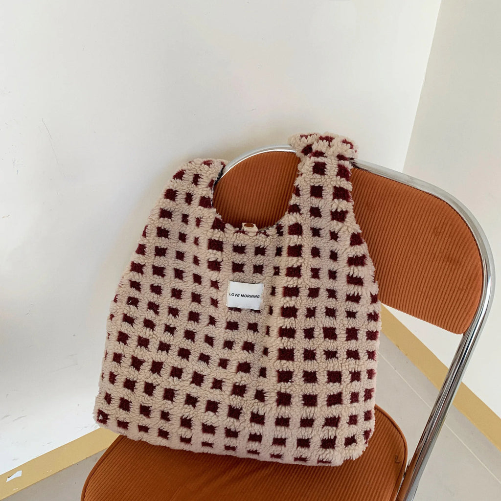 Fluffy Women's Plush Handbag Winter Large Capacity Shoulder Bags Soft Warm