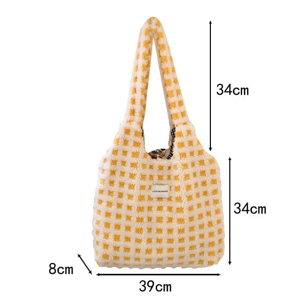 Fluffy Women's Plush Handbag Winter Large Capacity Shoulder Bags Soft Warm