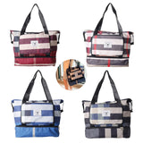Large Capacity Plaid Travel Bag Waterproof Duffle Gym Yoga Shoulder Bag