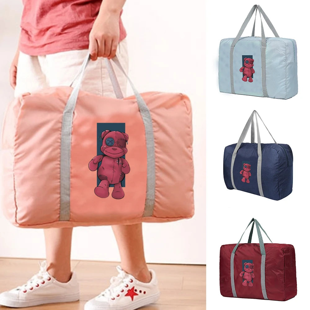 Bear Pattern Travel Bag Large Capacity Duffle Organizer