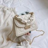 Stone Crossbody Bag with Folding Handle for Women