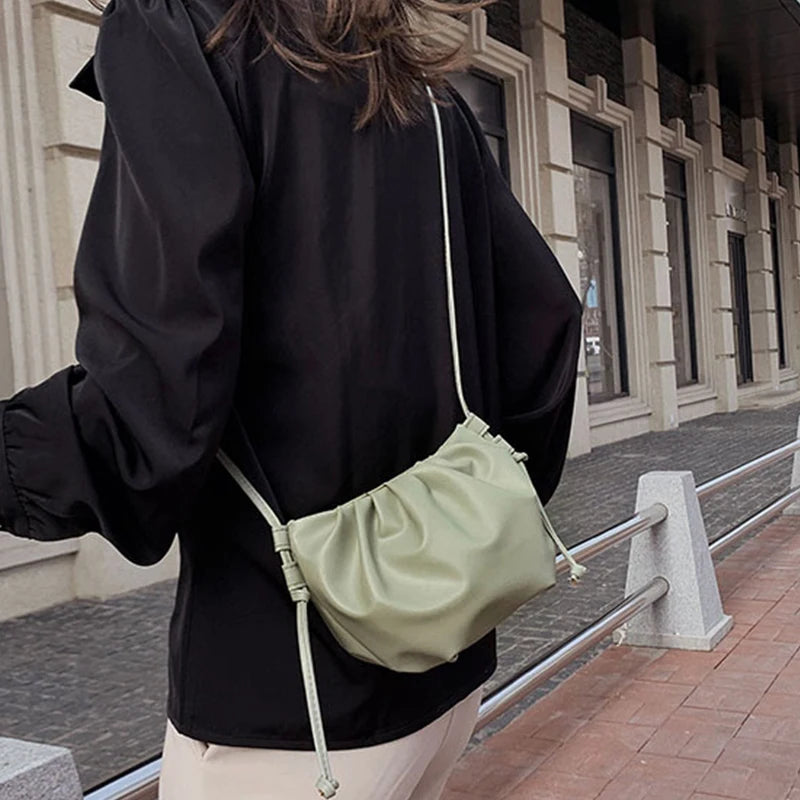 Soft-Faced PU Crossbody Bag Women Solid Underarm