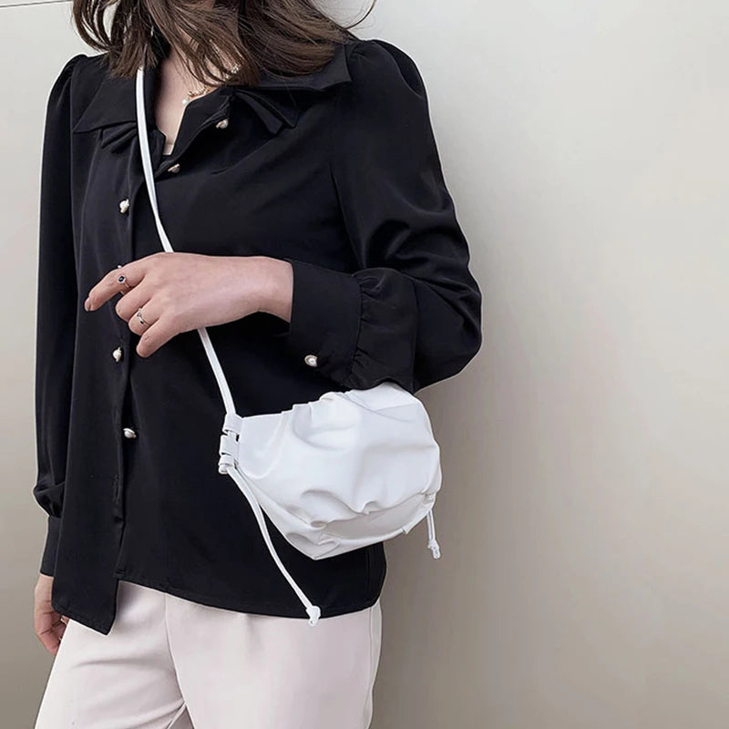 Soft-Faced PU Crossbody Bag Women Solid Underarm