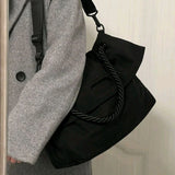 Foufurieux Square Shoulder Bag Retro Foldable Underarm Hobo Purse