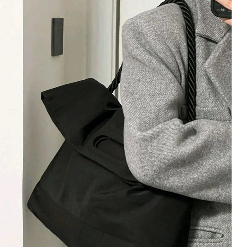 Foufurieux Square Shoulder Bag Retro Foldable Underarm Hobo Purse