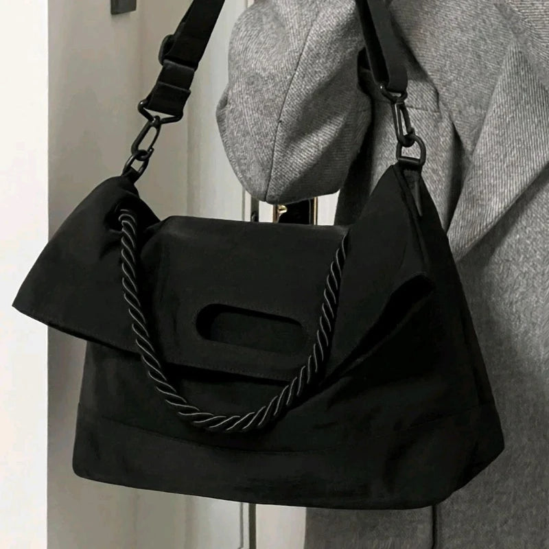 Foufurieux Square Shoulder Bag Retro Foldable Underarm Hobo Purse