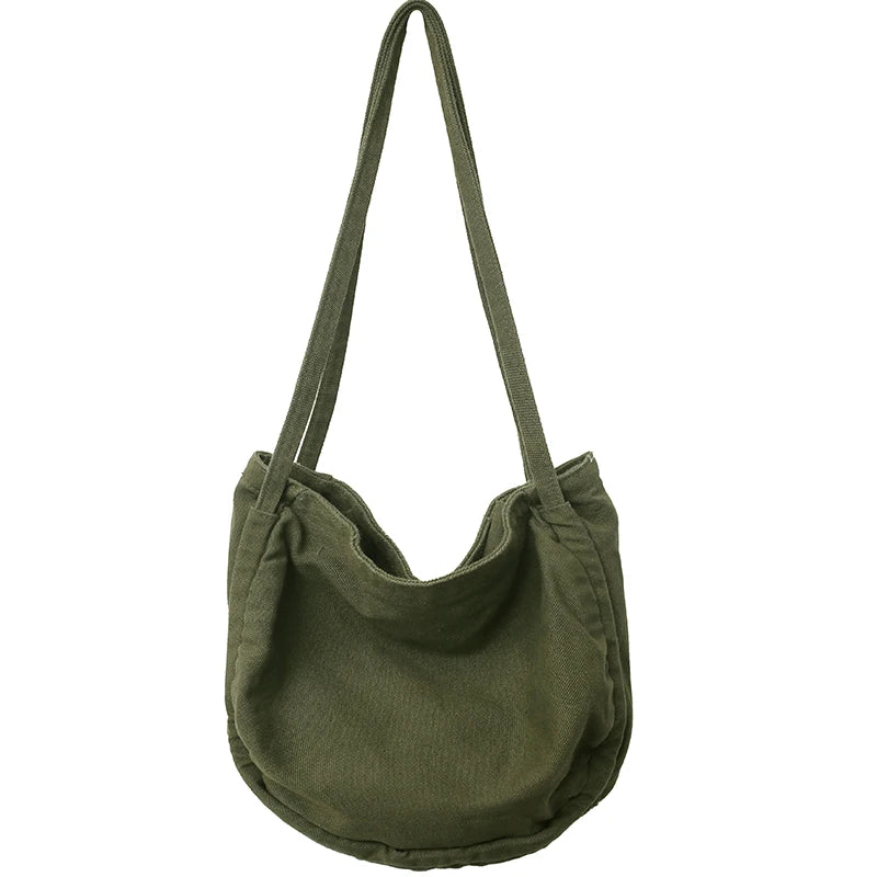 Foufurieux Canvas Bag Solid Retro Literature Large-capacity Tote