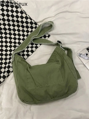 Foufurieux Slouchy Shoulder Bag Y2K Student Leisure