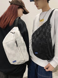 Plaid Vintage Crossbody Chest Bag Japanese Casual Waist Packs