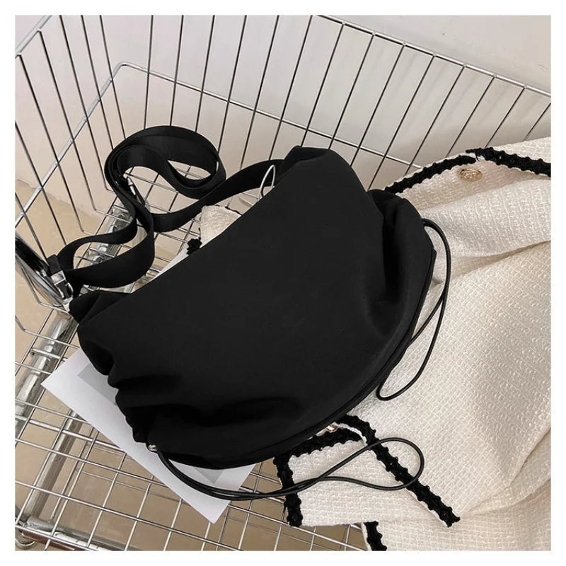 Casual Shoulder Bag Unisex Solid Crossbody Canvas