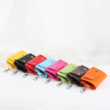 Casual Buckle Square Key Chain PU Leather Key Bag