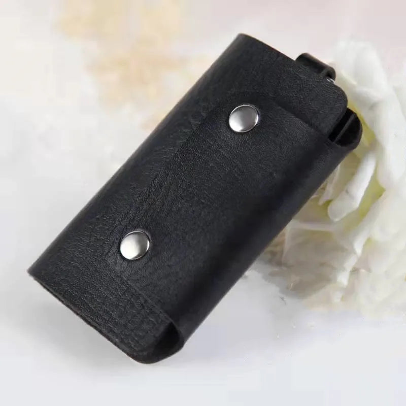 Casual Buckle Square Key Chain PU Leather Key Bag