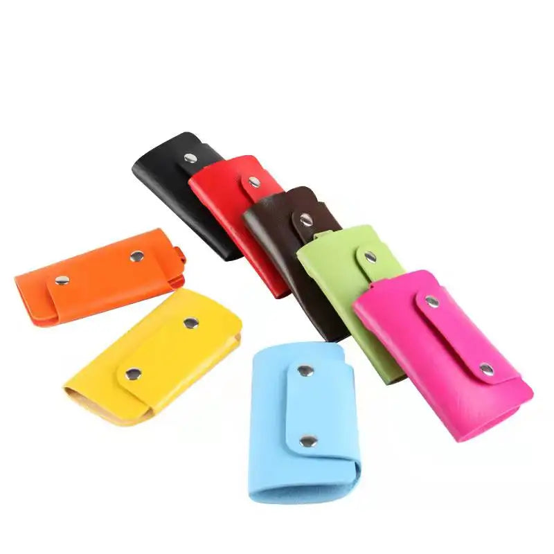 Casual Buckle Square Key Chain PU Leather Key Bag