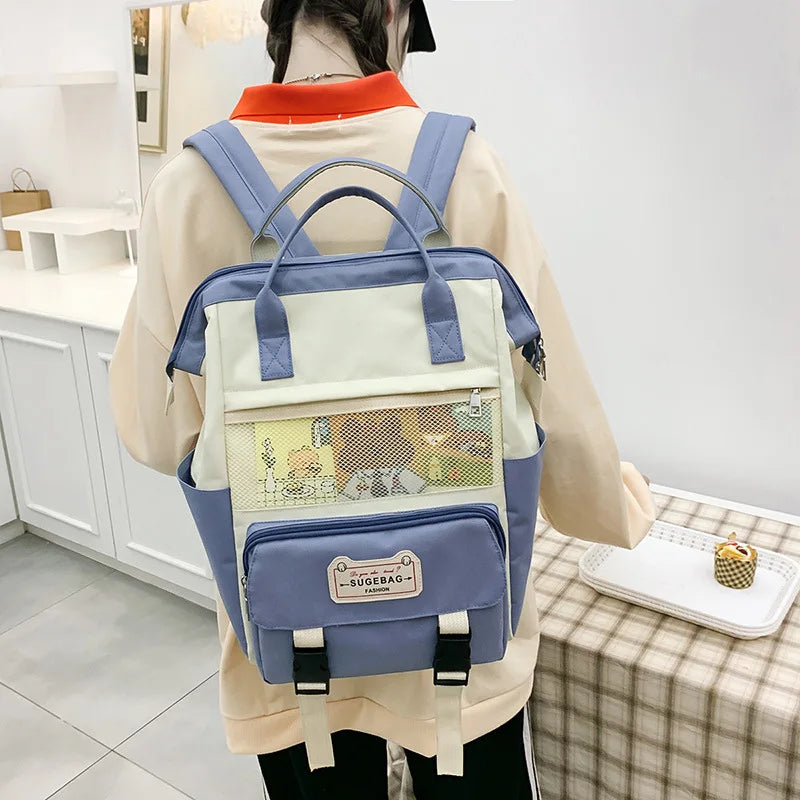 Large-capacity ladies backpack Oxford cloth school bag