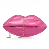 French One-shoulder Small Bag Red Lips Chain Handbag