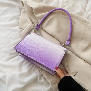 French Stone Pattern Shoulder Bag Summer Women Gradient Underarm Bags