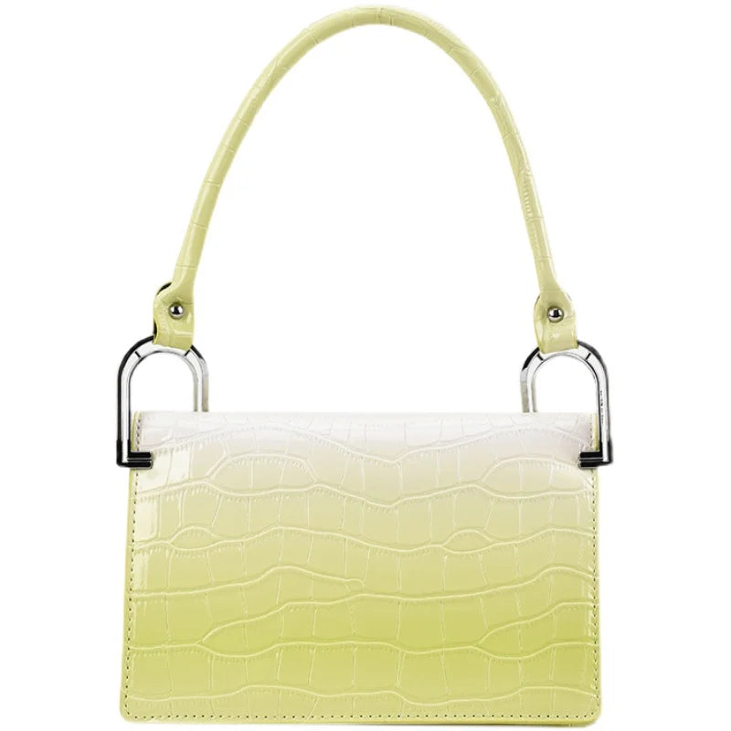 French Stone Pattern Shoulder Bag Summer Women Gradient Underarm Bags