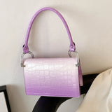 French Stone Pattern Shoulder Bag Summer Women Gradient Underarm Bags