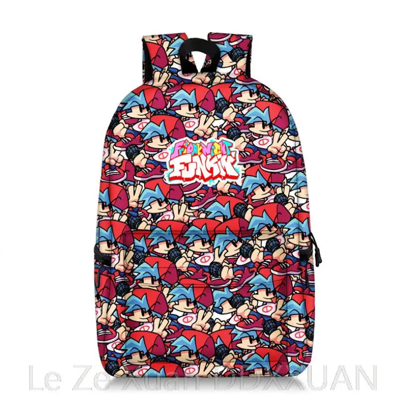 FNF Backpack Music Rhythm Game Print School Bag