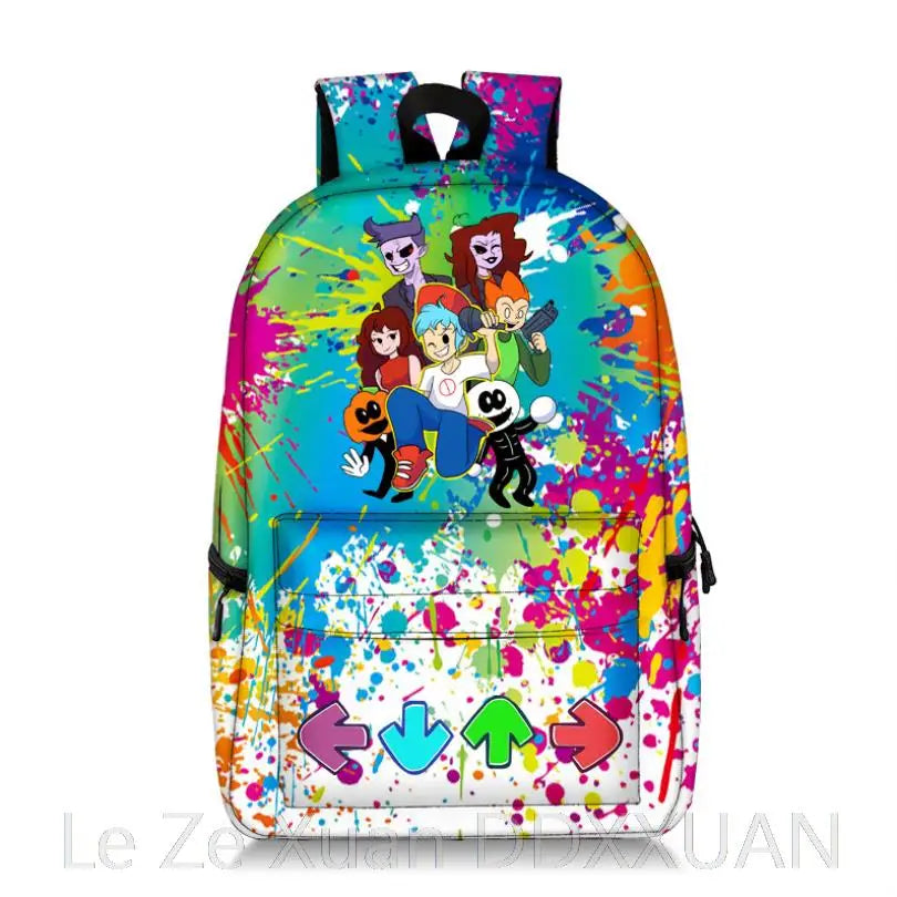 FNF Backpack Music Rhythm Game Print School Bag