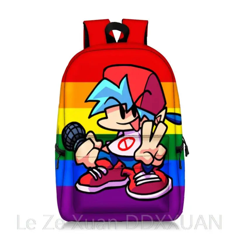 FNF Backpack Music Rhythm Game Print School Bag