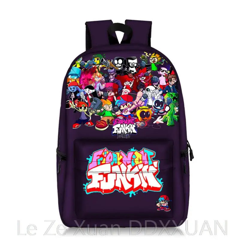 FNF Backpack Music Rhythm Game Print School Bag