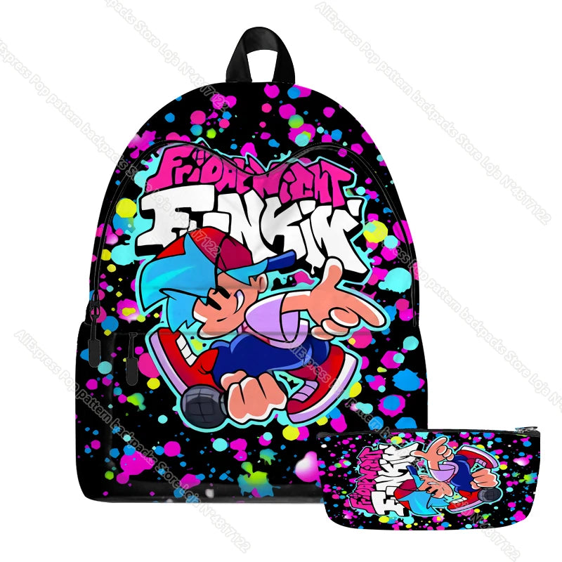 Friday Night Funkin Backpack Cosplay Anime School Bag Girls Travel Mochila