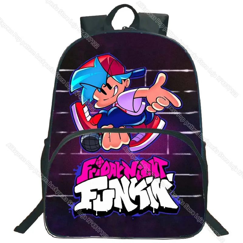 FNF Backpack for Kids Cartoon Anime School Bags Boys Girls Teens