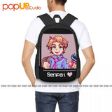 Fnf Senpai Backpack Large Capacity Gym Foldable Eco Friendly Multi-function