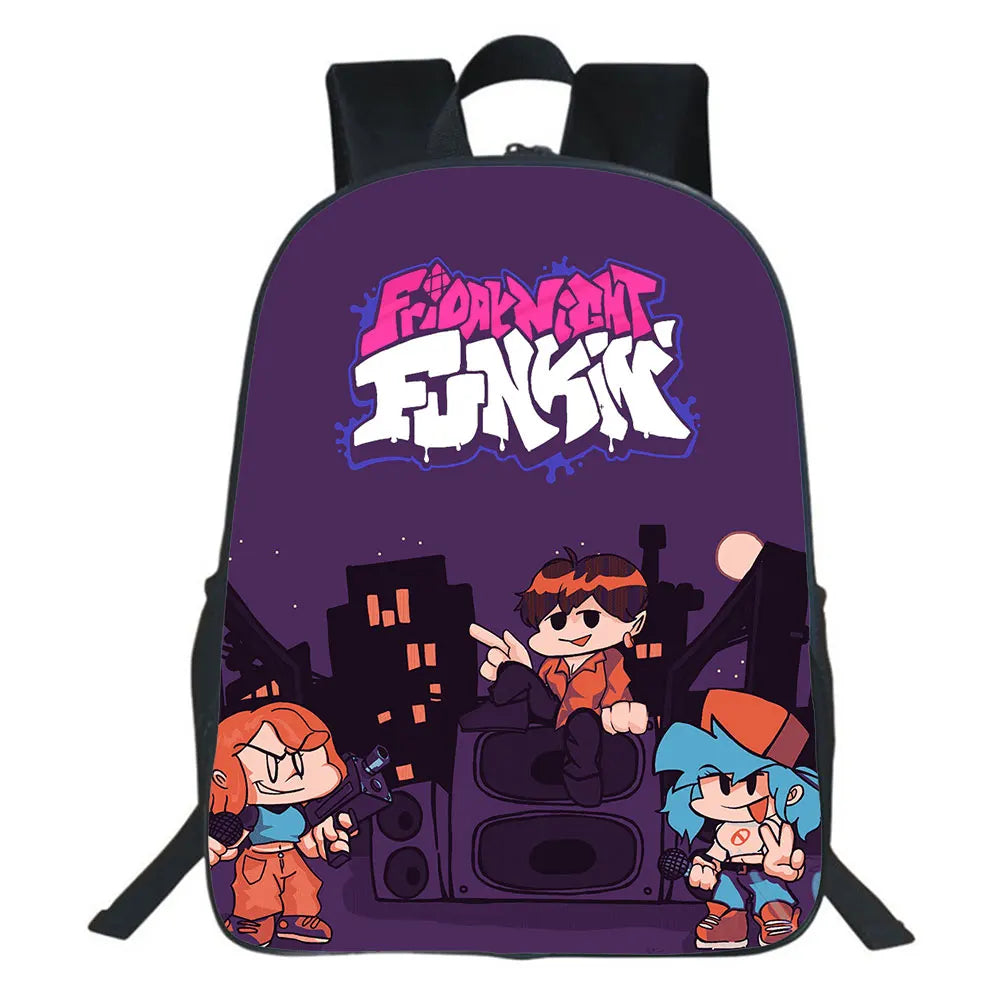 Friday Night Funkin School Bag Backpack Kindergarten Cartoon Storage Bag