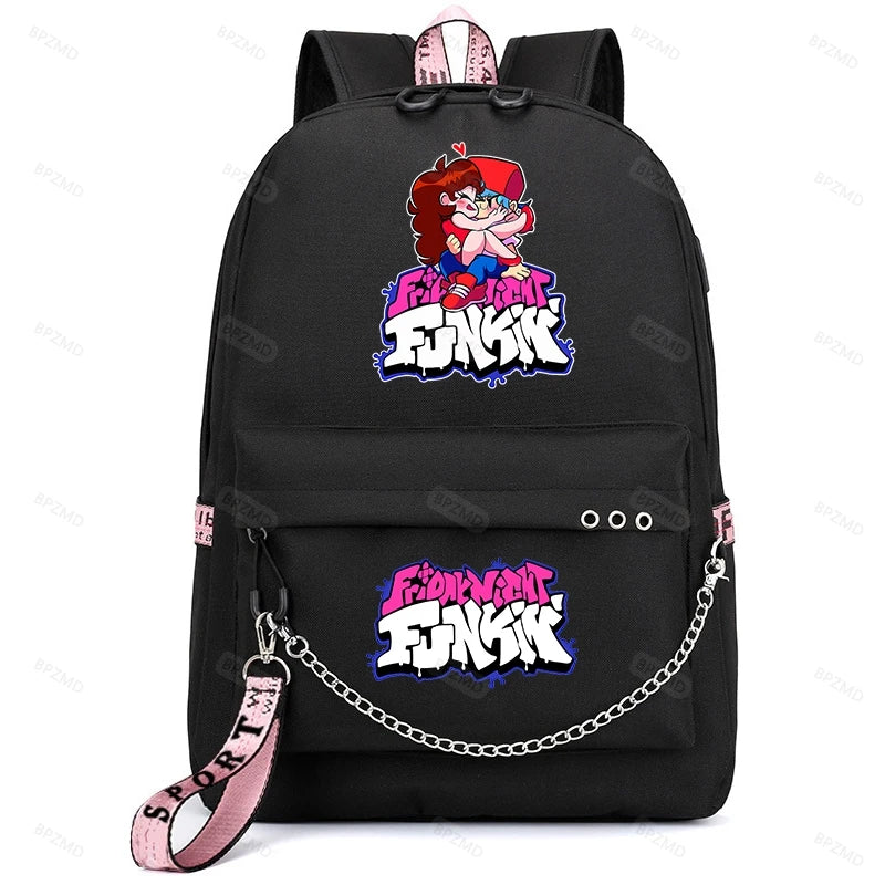 Friday Night Funkin Usb Charging Backpacks Mochila Backpacks