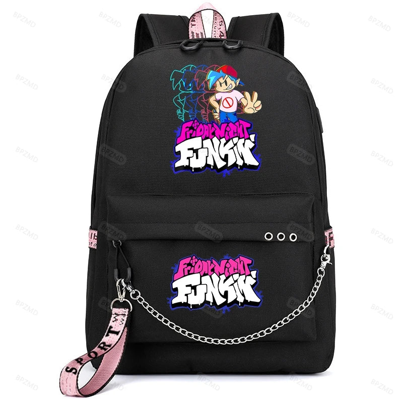 Friday Night Funkin Usb Charging Backpacks Mochila Backpacks