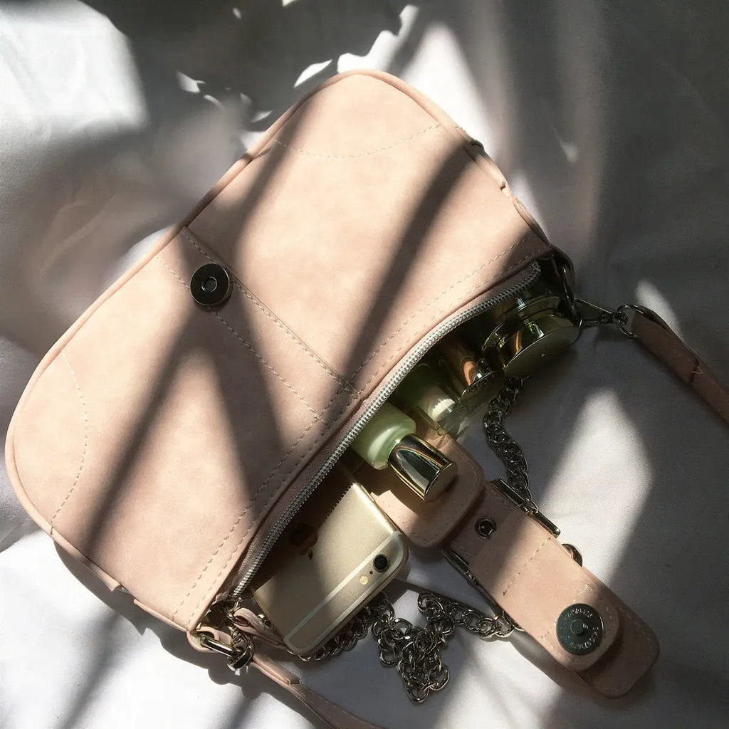 Frosted Shoulder Bag Chain Handbag PU Leather Vintage Ulzzang