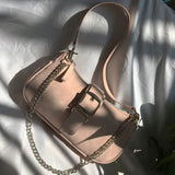 Frosted Shoulder Bag Chain Handbag PU Leather Vintage Ulzzang