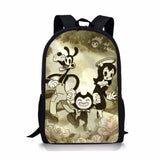 Bendy-Ink-Machine Print Kids School Backpack Cartoon Student School Bag