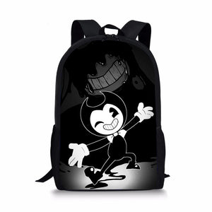 Bendy-Ink-Machine Print Kids School Backpack Cartoon Student School Bag